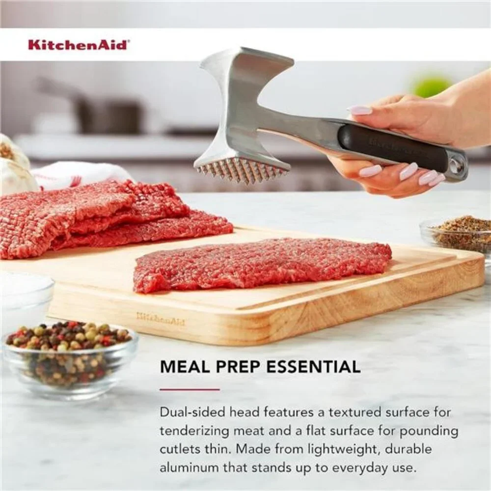 KitchenAid Gourmet Multi Sided Meat Tenderizer for Pounding Meats, Nuts,